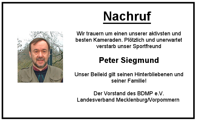 Nachruf Peter Siegmund